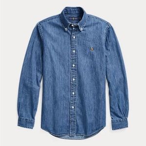 NWT Polo Ralph Lauren Men’s Classic Fit Denim Button Down Long Sleeve Shirt. 2XL